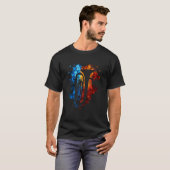 Tuba Red Blue Fire Musical Instrument Fire Art T-shirt (Voorkant volledig)
