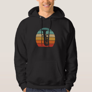Tuba retro sunset tubist messing muziek motief voo hoodie