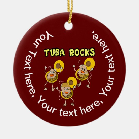 Tuba Rocks Keramisch Ornament (Voorkant)