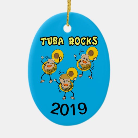 Tuba Rocks Keramisch Ornament (Voorkant)