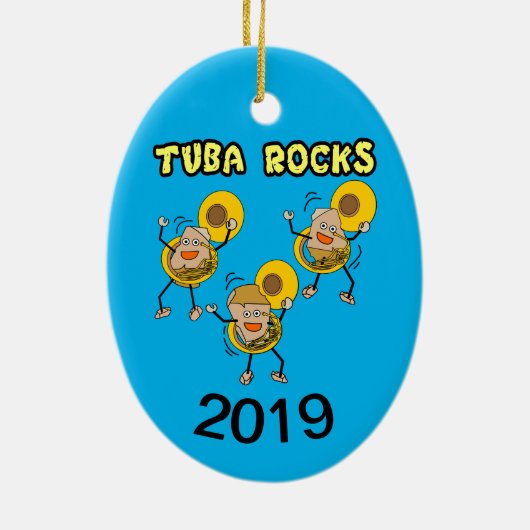 Tuba Rocks Keramisch Ornament (Achterkant)