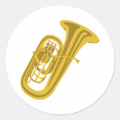 Tuba Ronde Sticker (Voorkant)