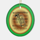 Tuba ~ Sheet Music ~ Red/Green/Gold ~ Christmas ~ Keramisch Ornament (Links)