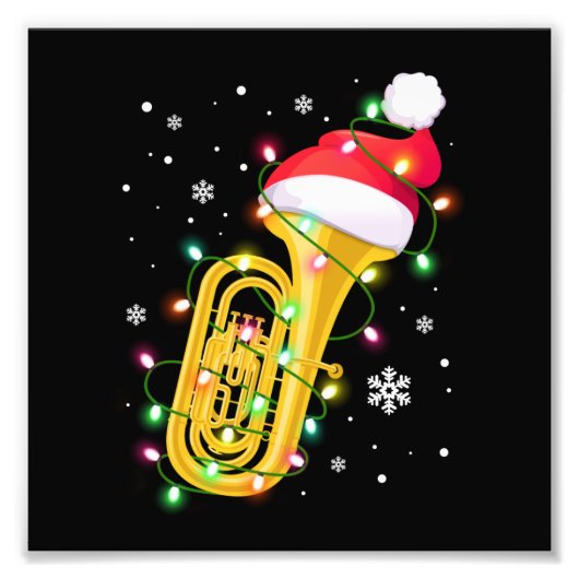 Tuba Shirt met kerstmis Funny Marching Band Geek H Foto Afdruk (Voorkant)