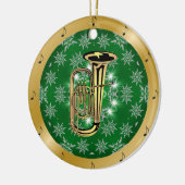 Tuba ~ Silver ~ Green ~ Gold ~ Kerstmis ~ Keramisch Ornament (Links)