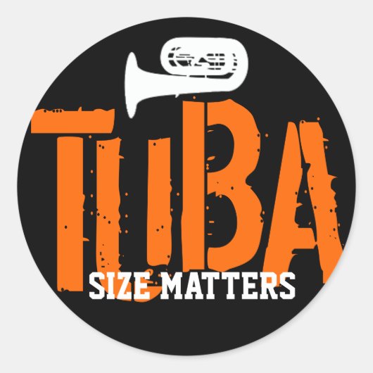 TUBA Size Matters Ronde Sticker (Voorkant)
