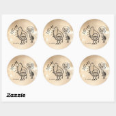 Tuba Sneeze Border Classic Round Sticker (Vel)