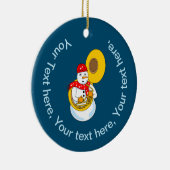 Tuba Snowman Keramisch Ornament (Rechts)