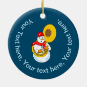 Tuba Snowman Keramisch Ornament (Achterkant)