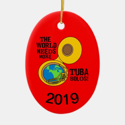 Tuba Solos Keramisch Ornament (Voorkant)