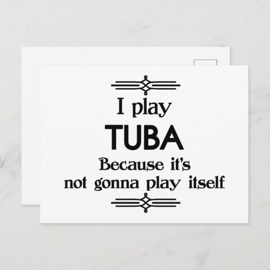 Tuba - Speel zelf Funny Deco Music Briefkaart (Voorkant / Achterkant)