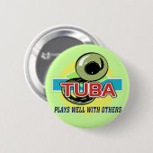 Tuba speelt goed ronde button 5,7 cm (Voorkant /achterkant)
