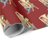 Tuba spelende Stickman Cadeaupapier (Rol Hoek)