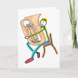 Tuba spelende Stickman Kaart