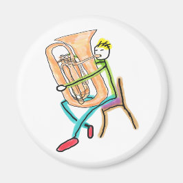 Tuba spelende Stickman Magneet
