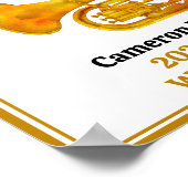 Tuba speler High School Band Gold gepersonaliseerd Poster (Hoek)