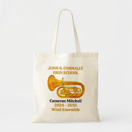 Tuba speler High School Band Gold gepersonaliseerd Tote Bag