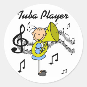 Tuba-speler T-shirts en cadeaus Ronde Sticker