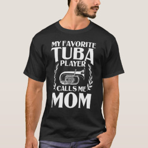 Tuba-speler Tuba grapt muzikant citeert Tubaist Ma T-shirt