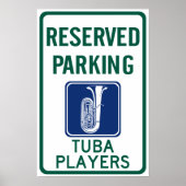 Tuba-spelers parkeren poster (Voorkant)