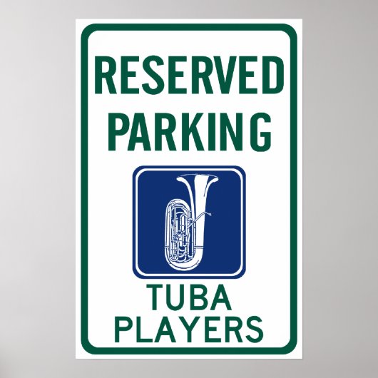 Tuba-spelers parkeren poster (Voorkant)