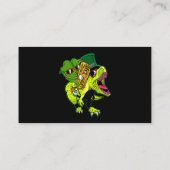 Tuba St Patricks Day Boys Kinder Shamrock Dinosaur Visitekaartje (Achterkant)