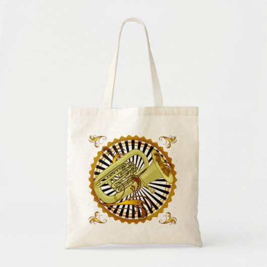 Tuba Swirls boodschappentas Tote Bag (Voorkant)