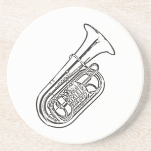 Tuba "Tekening" Zandsteen Onderzetter
