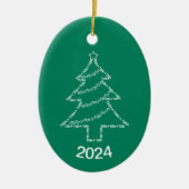 Tuba-tekstkerstboom Keramisch Ornament (Voorkant)