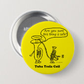 Tuba Tesla Coil Pinback Button (Voorkant /achterkant)