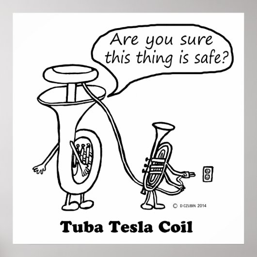 Tuba Tesla Coil Poster (Voorkant)
