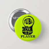 TUBA, Tuba Player Ronde Button 5,7 Cm (Voorkant /achterkant)
