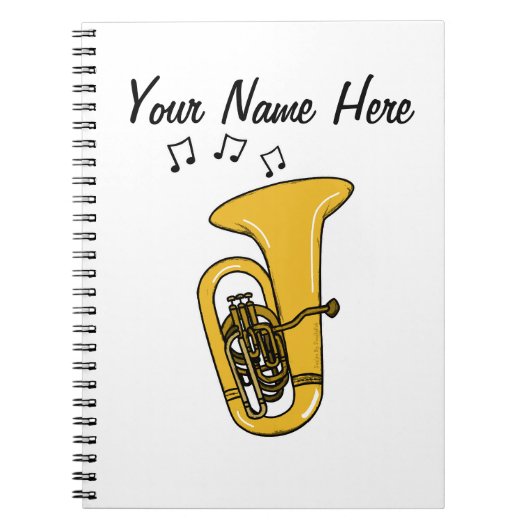 Tuba Tubaist Messing Muzikant Muziekdocent Custom Notitieboek (Voorkant)