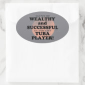 Tuba Wealthy & Succesvolle oval Sticker (Tas)