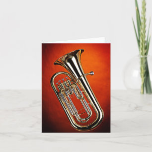 Tuba Wenskaart voor bandmuzikanten Feestdagen Kaart