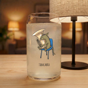 Tubacabra Tuba Speler Chupacabra Woordspeling Kuns Blikvorm Glas