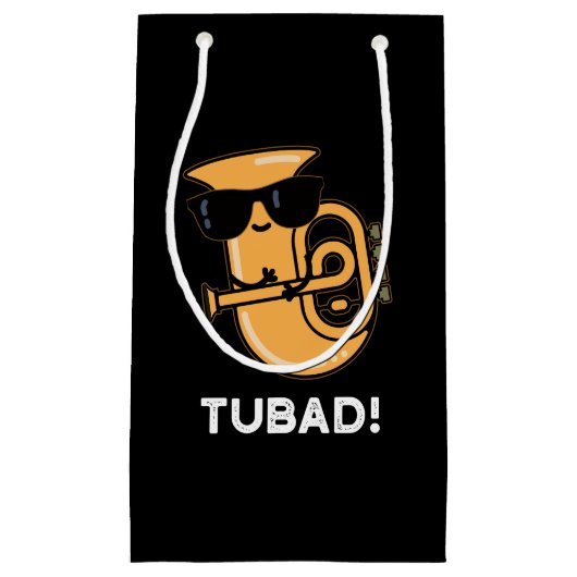 Tubad Funny Music Tuba Pun Dark BG Klein Cadeauzakje (Voorkant)