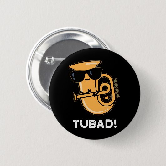 Tubad Funny Music Tuba Pun Dark BG Ronde Button 5,7 Cm (Voorkant /achterkant)