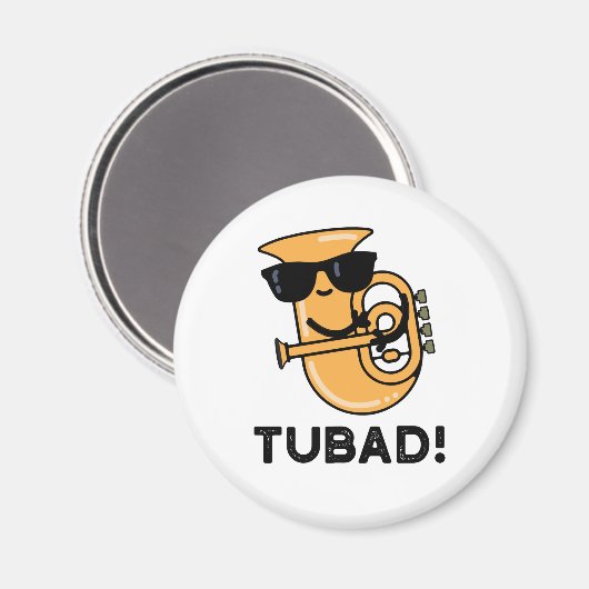 Tubad Funny Music Tuba Pun Magneet (Voorkant / Achterkant)