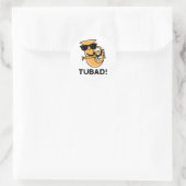 Tubad Funny Music Tuba Pun Ronde Sticker (Tas)