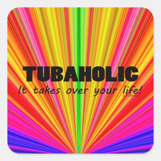 Tubaholic Life Square Sticker (Voorkant)