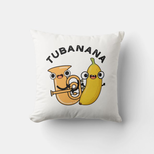 Tubanana Grappige Tuba Banaan Pun Kussen (Voorkant)