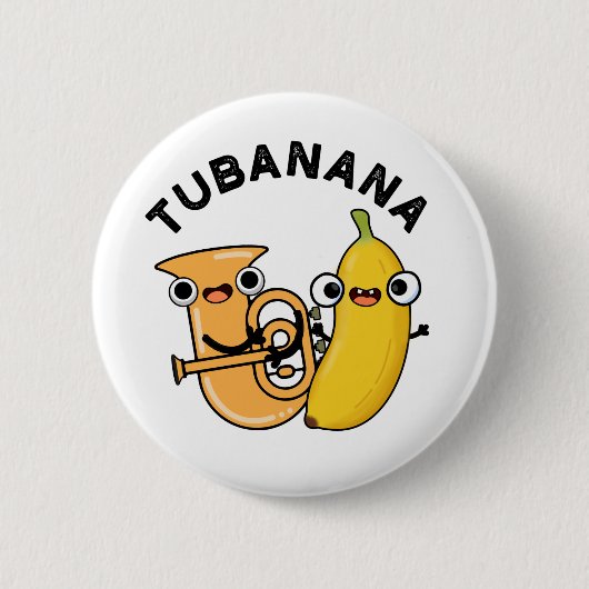 Tubanana Grappige Tuba Banaan Pun Ronde Button 5,7 Cm (Voorkant)