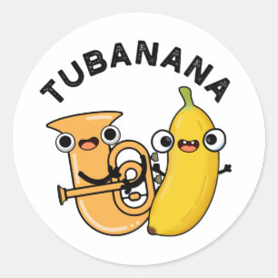 Tubanana Grappige Tuba Banaan Pun Ronde Sticker