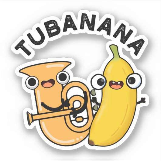 Tubanana Grappige Tuba Banaan Pun Sticker (Voorkant)