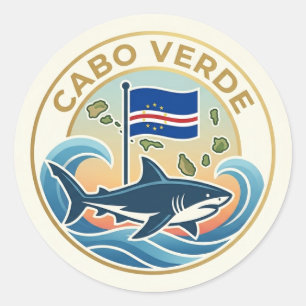 Tubarões Azuis - Kaapverdië Ronde Sticker