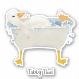 Tubby Time! Eend die ontspant in een webvoetbad Sticker