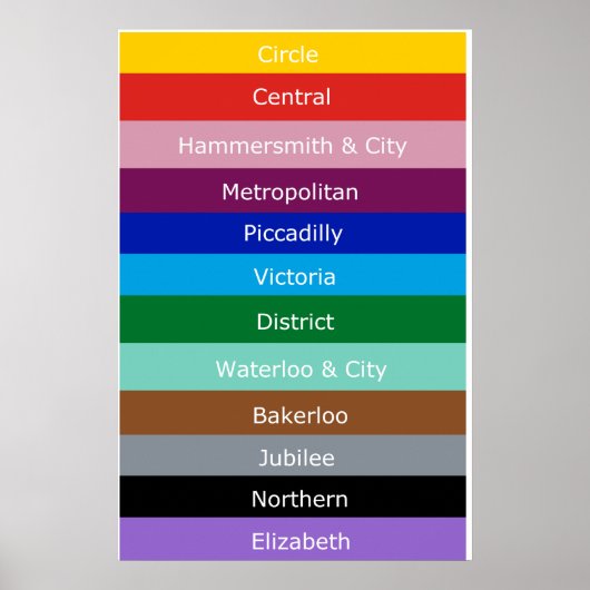 Tube-lijnen Poster (Voorkant)