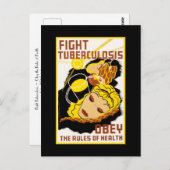 Tuberculose bestrijden ~ Obey the Rules of Health Briefkaart (Voorkant / Achterkant)