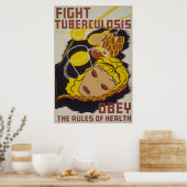Tuberculose bestrijden poster (Keuken)